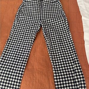 J. Crew Men's Navy and White Checkered Chinos